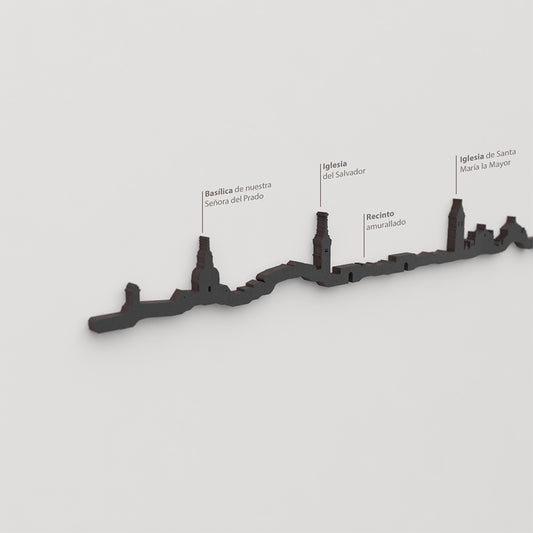 Skyline Talavera de la Reina – detalle de la Basílica de Nuestra Señora del Prado en madera negra.