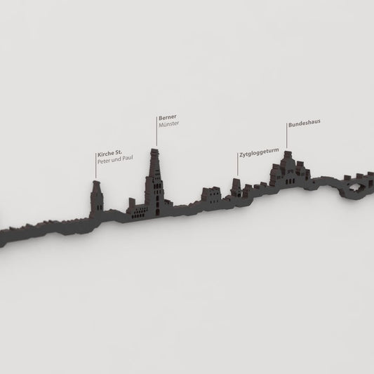 Detalle de la Berner Münster en la silueta de madera del skyline de Berna.