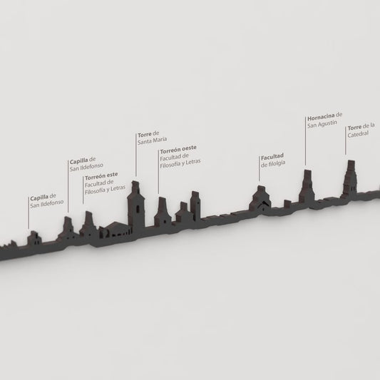 Skyline Alcalá de Henares – detalle de la Capilla de San Ildefonso en madera negra.