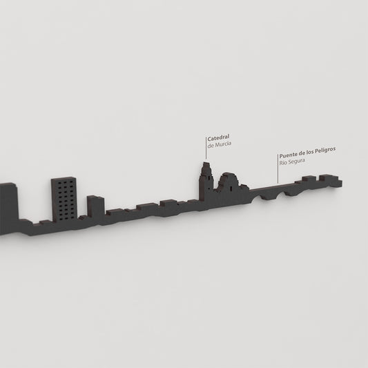 Skyline Murcia – detalle de la Catedral de Murcia en madera negra.