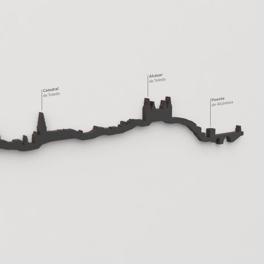 Skyline Toledo – detalle de la Catedral de Toledo en madera negra.