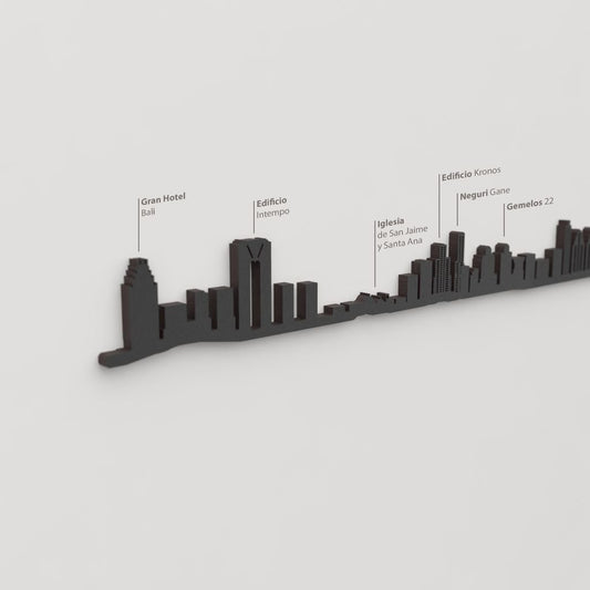 Skyline Benidorm – detalle del Gran Hotel Bali en madera negra.