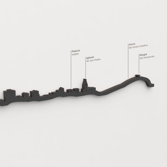 Skyline Gijón-Xixón – detalle del Palacio Valdés en madera negra.