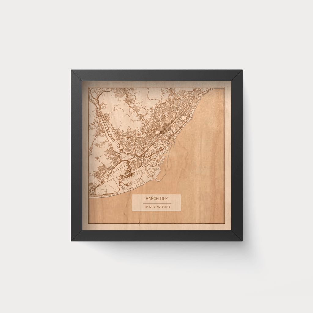 Cuadro de Madera con Mapa Personalizado