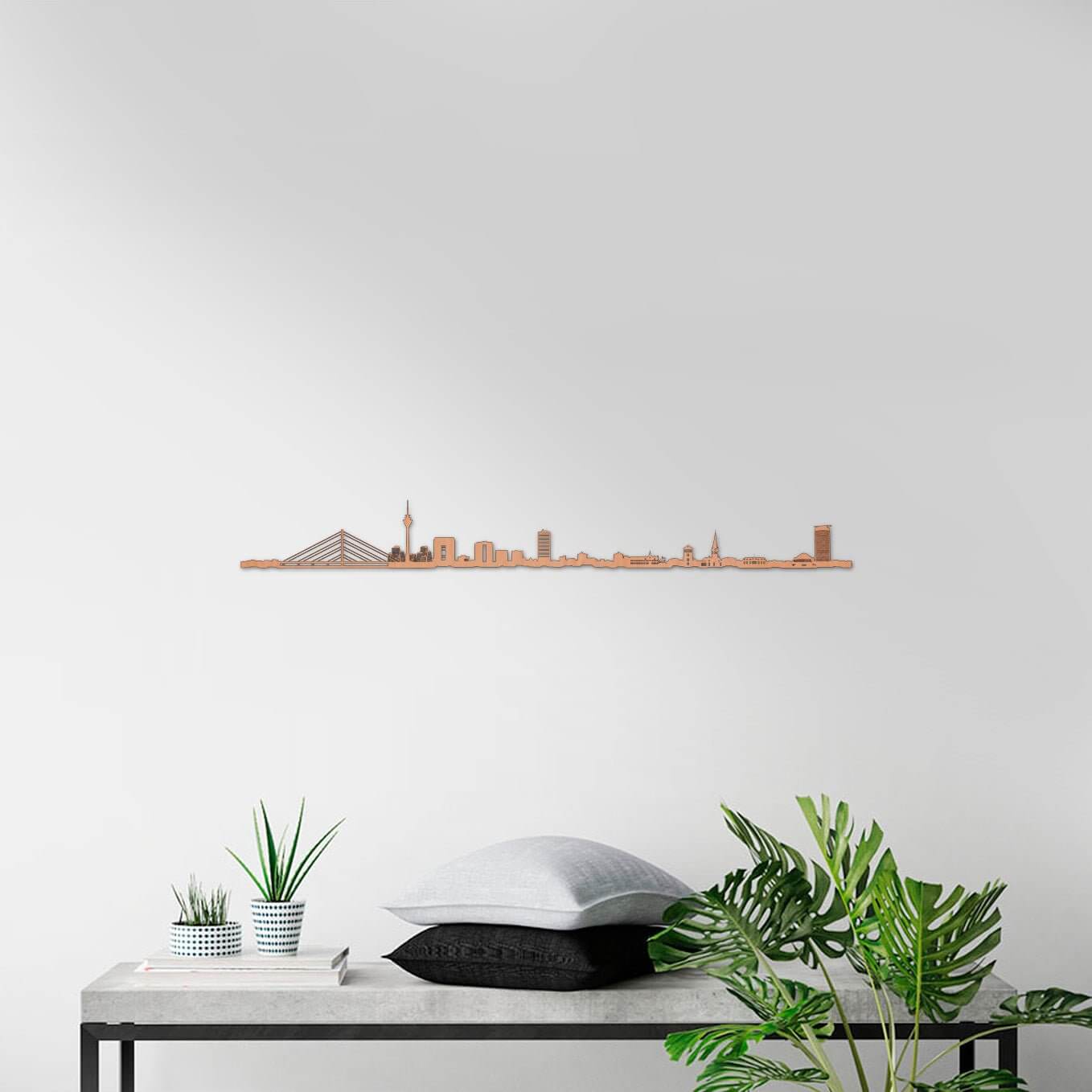 Skyline Düsseldorf skyline in wood - Skylinecity