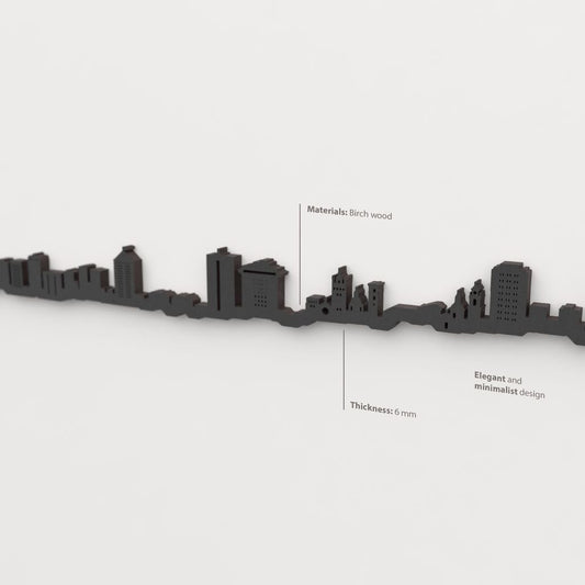 Skyline Génova skyline in wood - Skylinecity