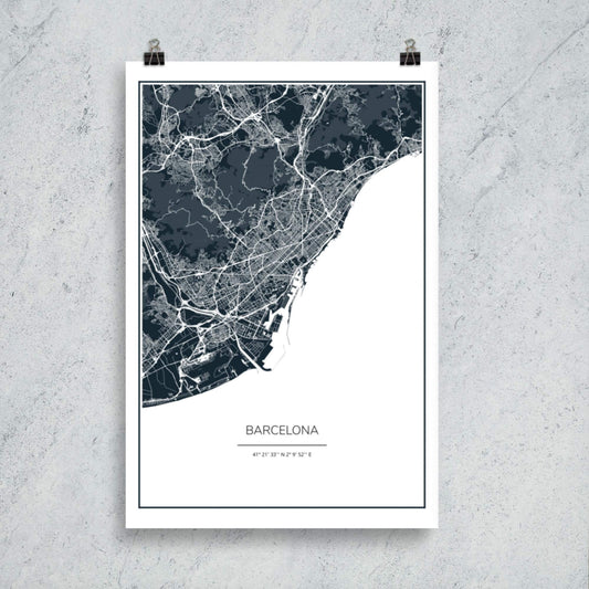 City Maps Barcelona skyline in wood - Skylinecity