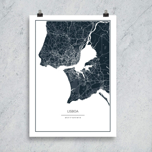 City Maps Lisboa skyline in wood - Skylinecity