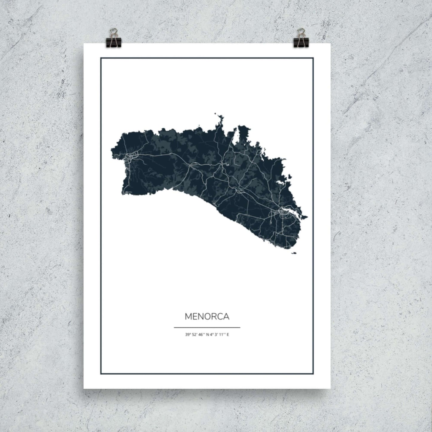 City Maps Menorca skyline in wood - Skylinecity