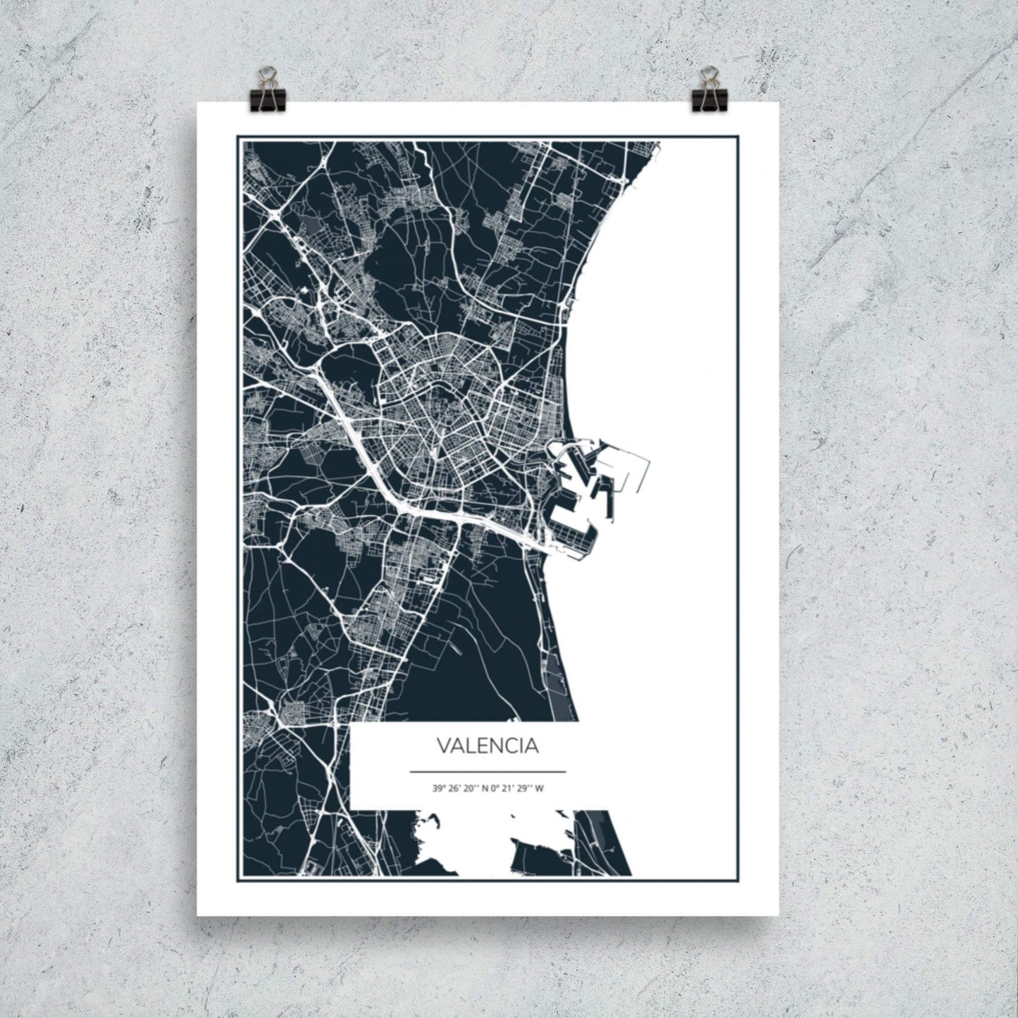 City Maps Valencia skyline in wood - Skylinecity