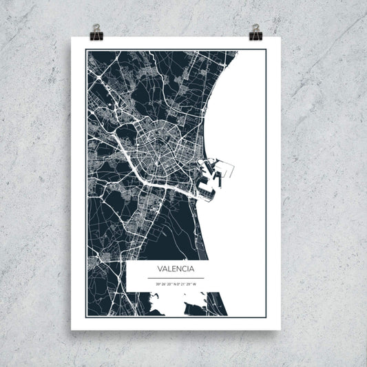 City Maps Valencia skyline in wood - Skylinecity