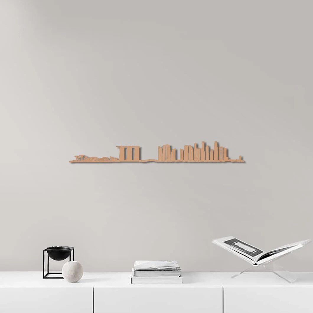 Skyline Singapur skyline in wood - Skylinecity