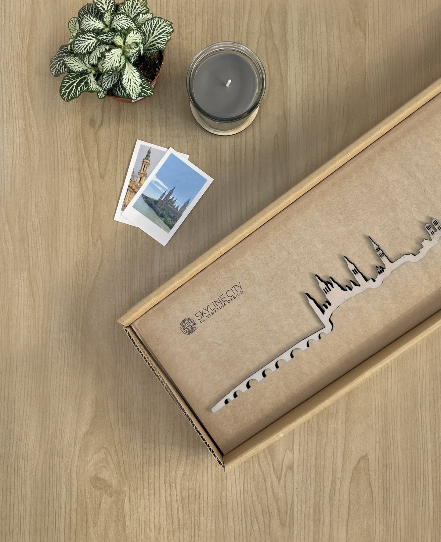 Skyline Zaragoza skyline in wood - Skylinecity