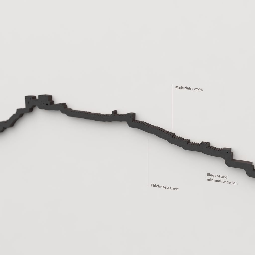 Decoración de pared con la silueta del skyline de Almería color negro.