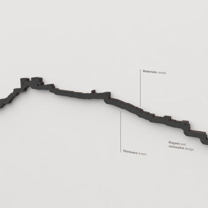 Decoración de pared con la silueta del skyline de Almería color negro.