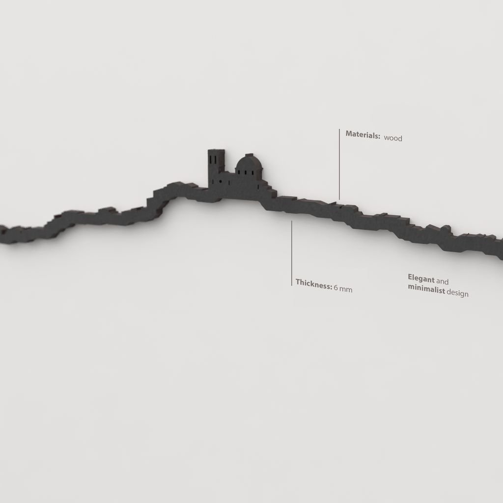 Decoración de pared con la silueta del skyline de Altea color negro.