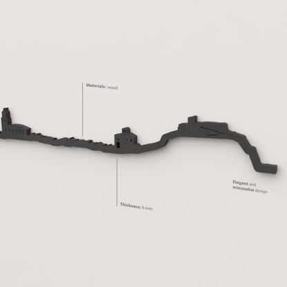 Decoración de pared con la silueta del skyline de Arnedo color negro.