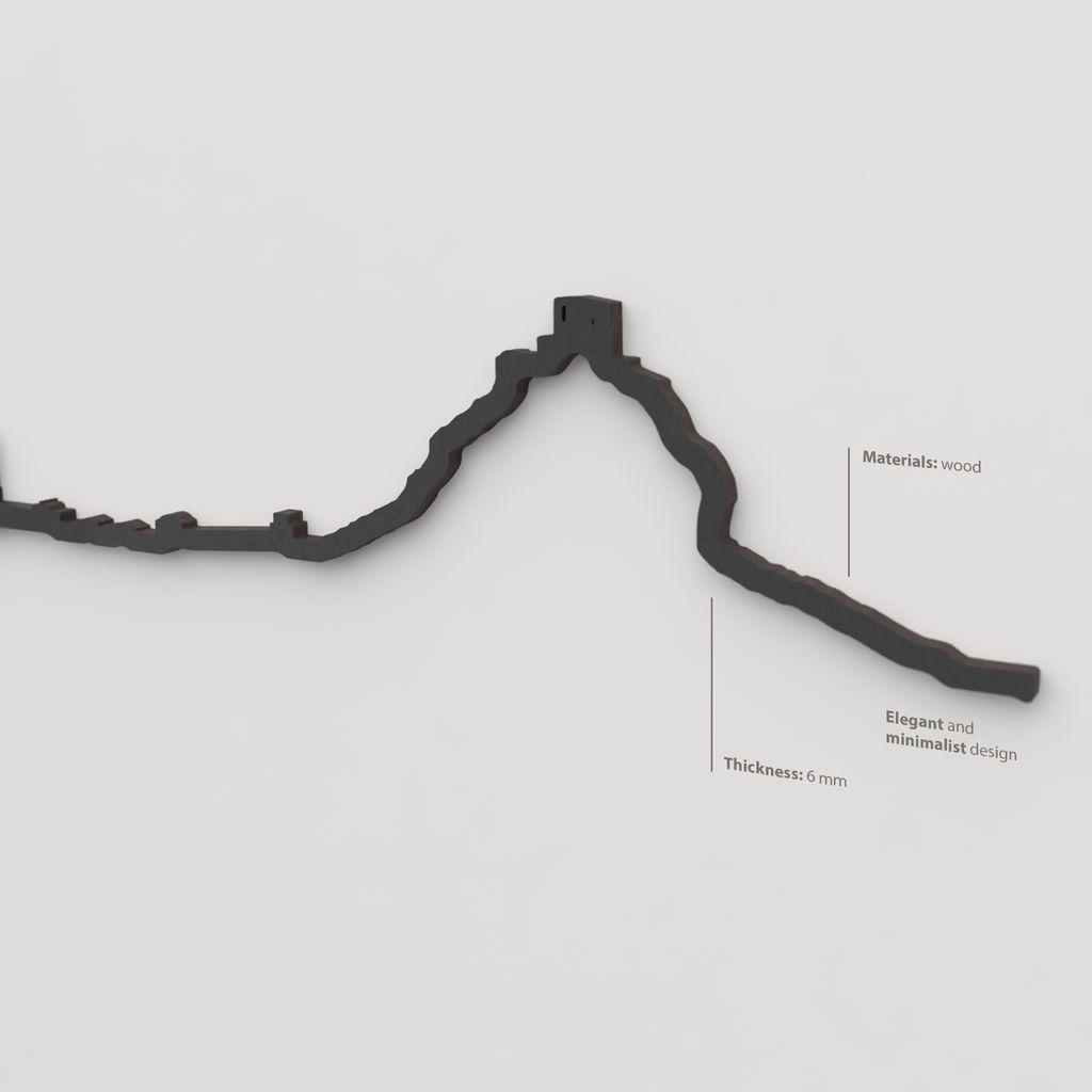 Acabado lacado negro del skyline Belmez en madera.