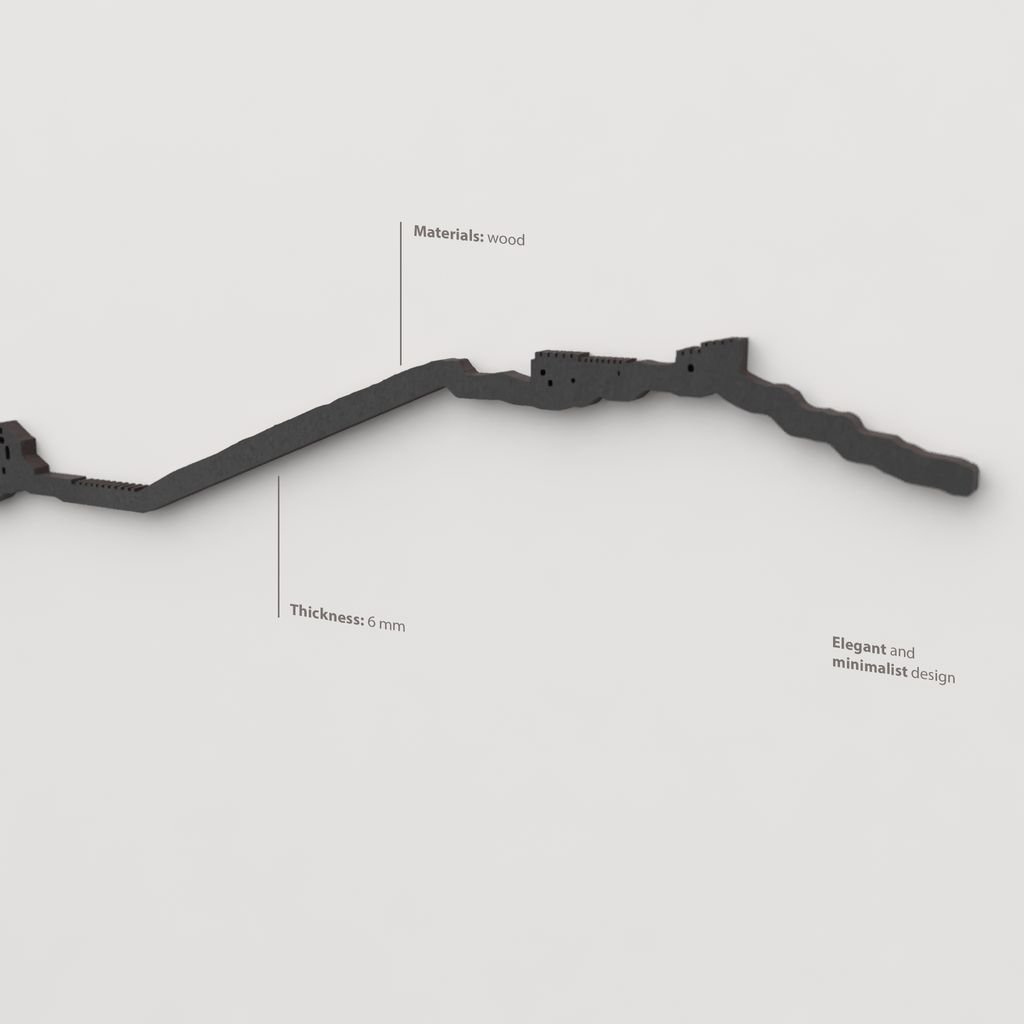 Decoración de pared con la silueta del skyline de Cihuela color negro.