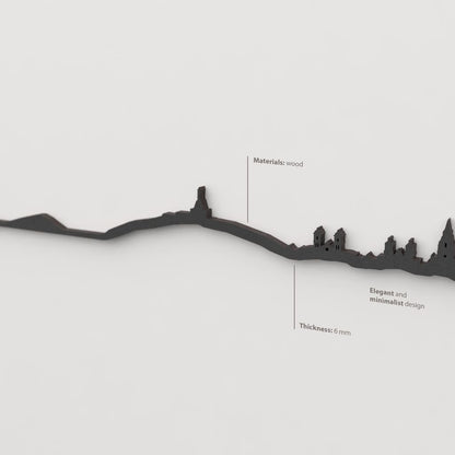 Acabado en negro mate de la silueta de Donostia, perfecta para interiorismo moderno.