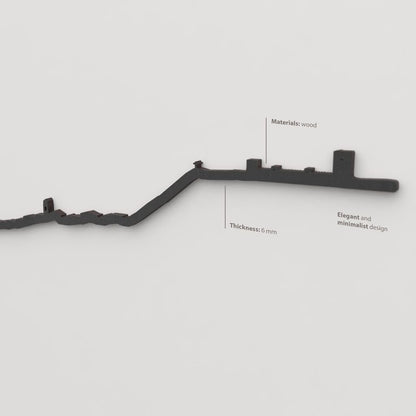 Acabado lacado negro del skyline Jaén en madera.