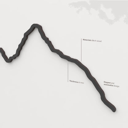 Acabado lacado negro del skyline Machu Picchu en madera.