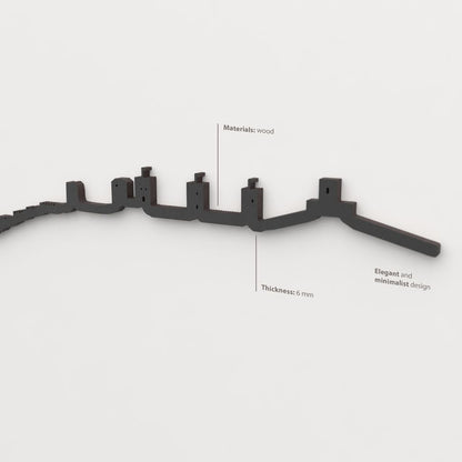 Decoración de pared con la silueta del skyline de Molina de Aragón color negro.