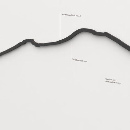 Acabado lacado negro del skyline Monte Vesubio en madera.