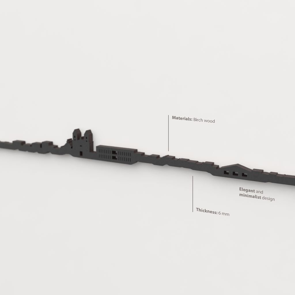 Acabado lacado negro del skyline Sant Joan d’Alacant en madera.