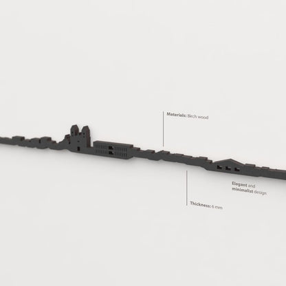 Acabado lacado negro del skyline Sant Joan d’Alacant en madera.