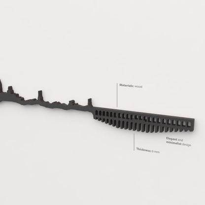 Decoración de pared con la silueta del skyline de Segovia color negro.