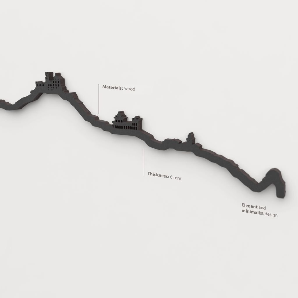 Decoración de pared con la silueta del skyline de Sintra color negro.