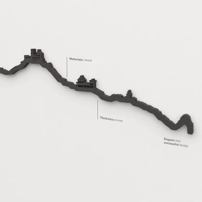 Decoración de pared con la silueta del skyline de Sintra color negro.