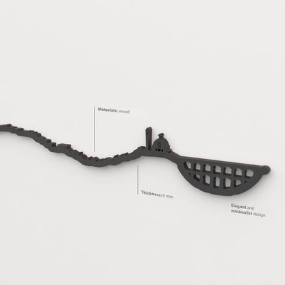 Decoración de pared con la silueta del skyline de Tarragona color negro.