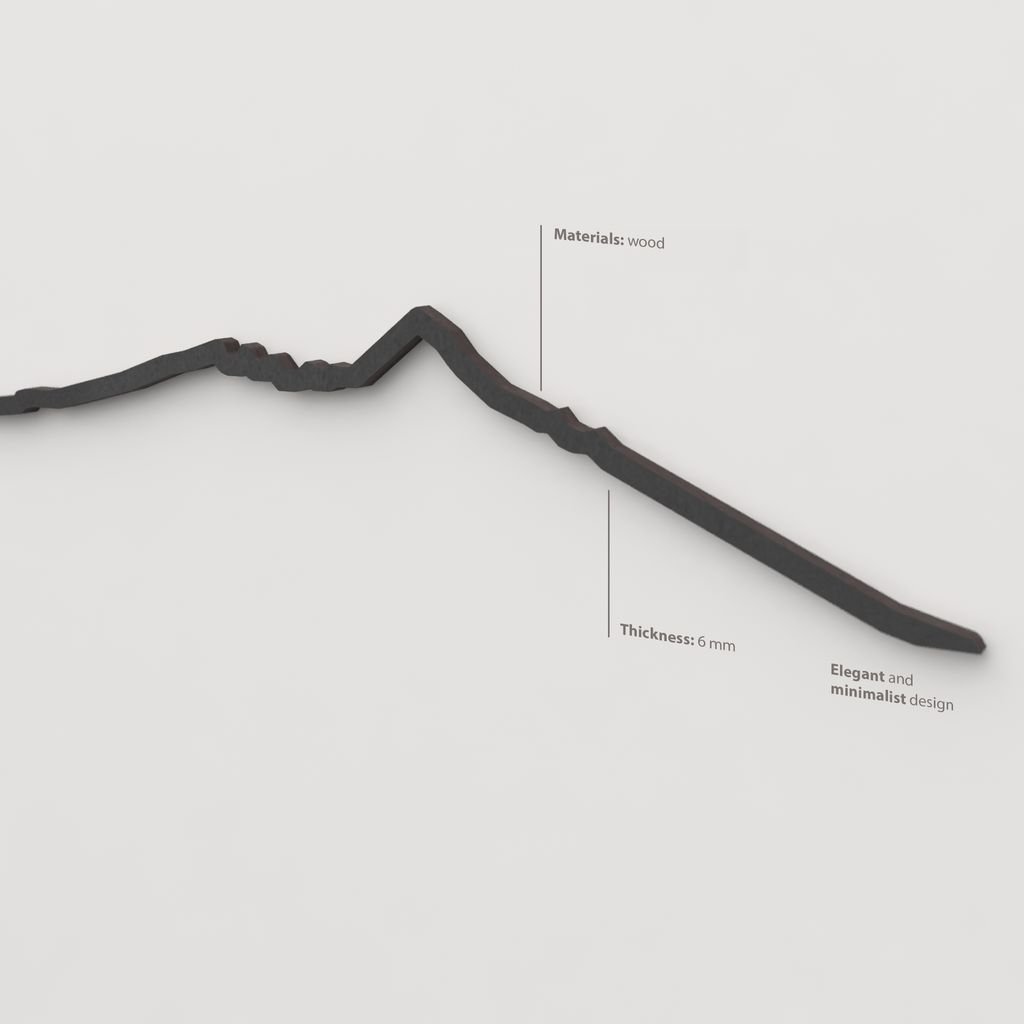 Decoración de pared con la silueta del skyline de Tenerife color negro.