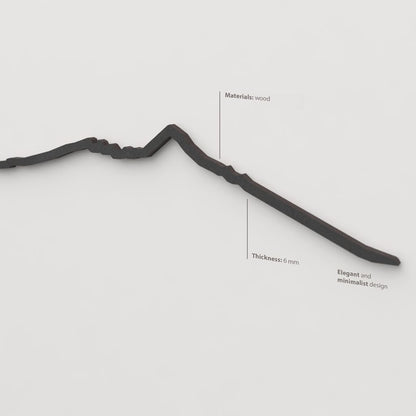 Decoración de pared con la silueta del skyline de Tenerife color negro.