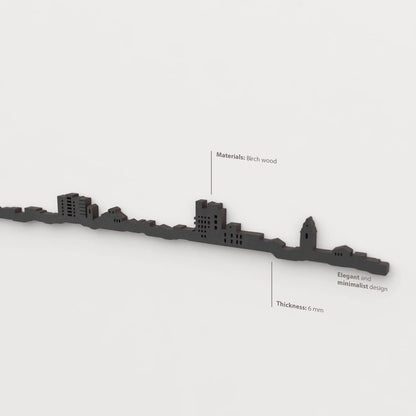 Decoración de pared con la silueta del skyline de Valls color negro.