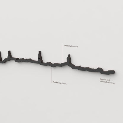 Decoración de pared con la silueta del skyline de Vitoria color negro.