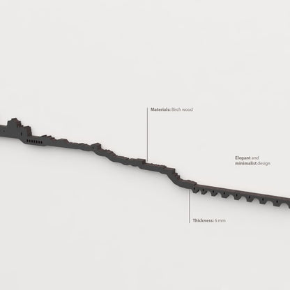 Decoración de pared con la silueta del skyline de Zamora color negro.