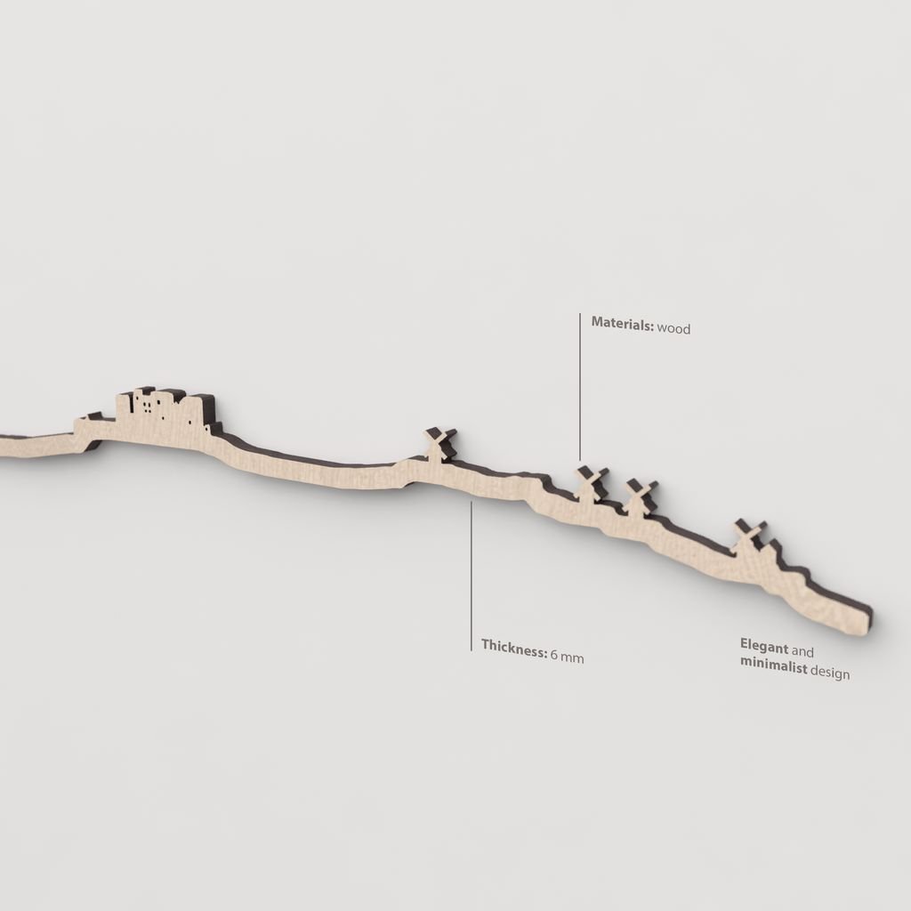 Textura y veta de la madera natural del skyline de Consuegra.