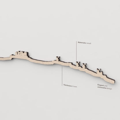 Textura y veta de la madera natural del skyline de Consuegra.