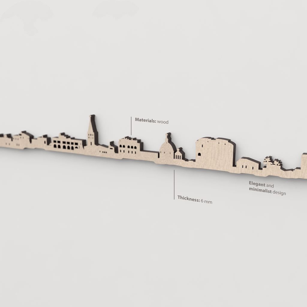 Vetado de la madera natural en el skyline Alghero.