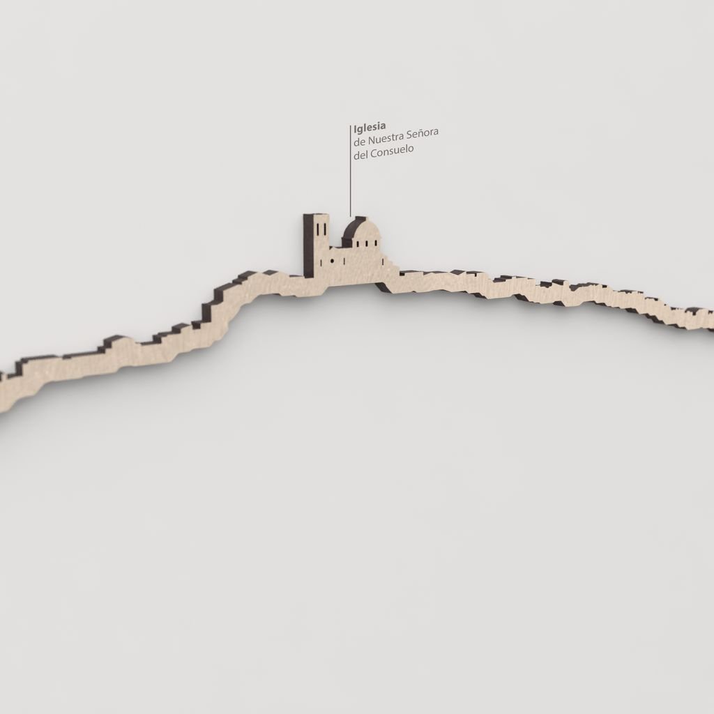 Textura y veta de la madera natural del skyline de Altea.