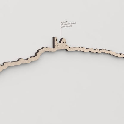 Textura y veta de la madera natural del skyline de Altea.