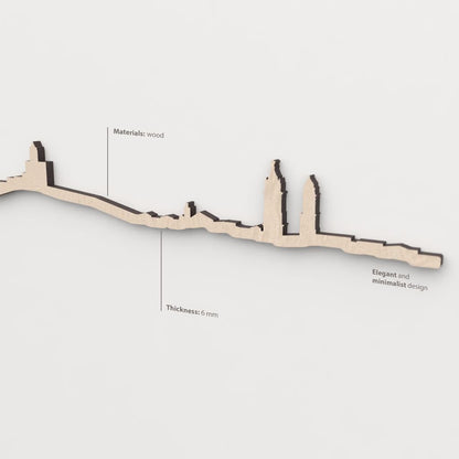 Textura y veta de la madera natural del skyline de Antequera.