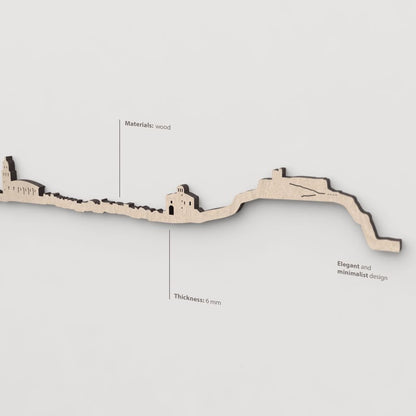 Textura y veta de la madera natural del skyline Arnedo.