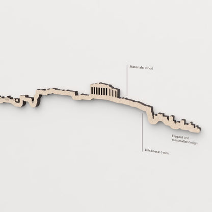 Textura y veta de la madera de abedul natural del skyline Athens.