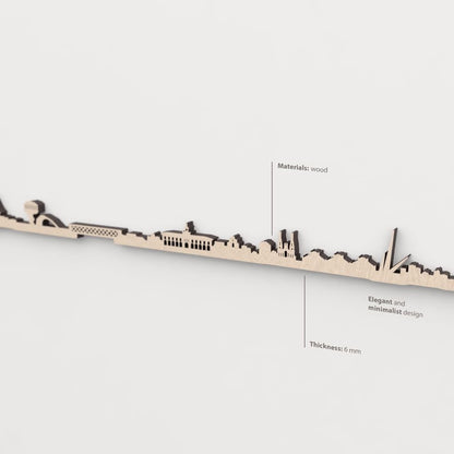 Textura y veta de la madera de abedul natural del skyline Avilés.