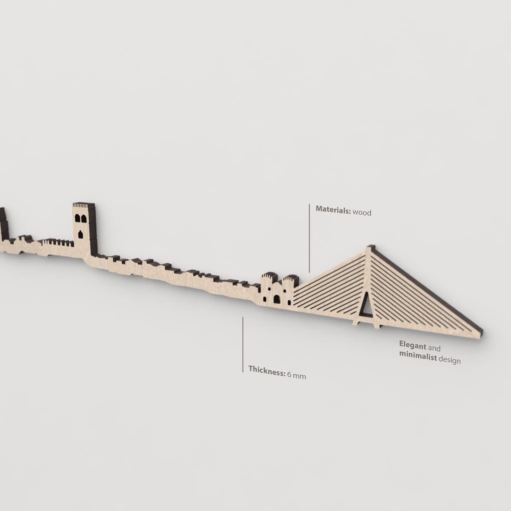 Vetado de la madera natural en el skyline Badajoz.