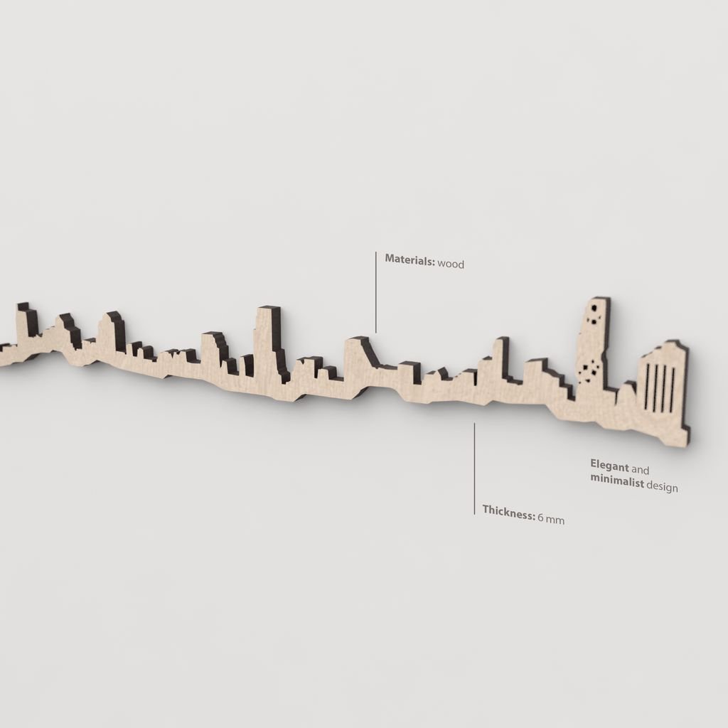 Vetado de la madera natural en el skyline Bangkok.